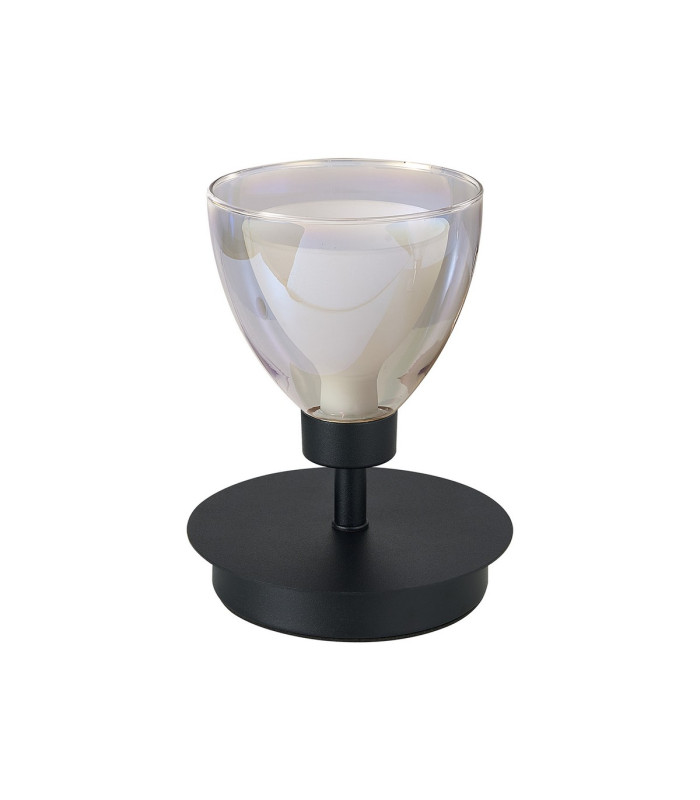 Baldwin Small Table Lamp Touch Switch Curved Cone Glass (U) 1 Light G9 Satin Black/Iridescent/Opal-4