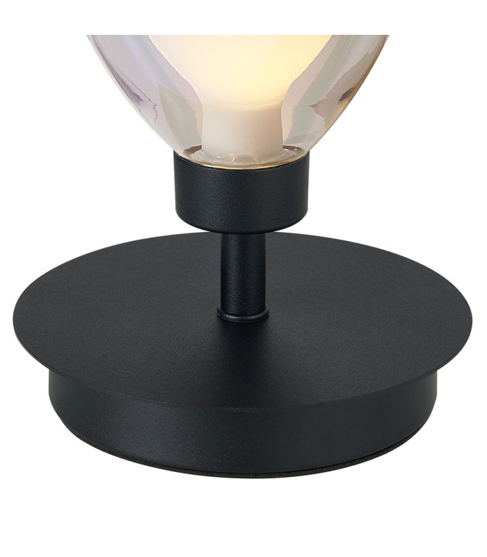 Baldwin Small Table Lamp Touch Switch Curved Cone Glass (U) 1 Light G9 Satin Black/Iridescent/Opal-6