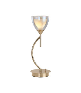 Baldwin Vertical Table Lamp Curved Cone Glass (U) 1 Light G9 French Gold/Iridescent/Opal-1