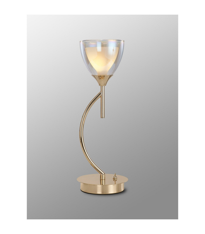 Baldwin Vertical Table Lamp Curved Cone Glass (U) 1 Light G9 French Gold/Iridescent/Opal-3