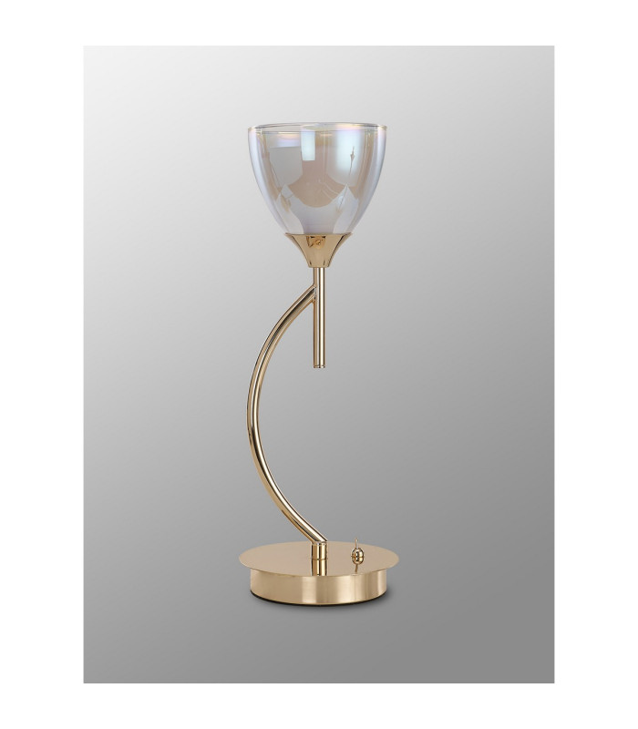 Baldwin Vertical Table Lamp Curved Cone Glass (U) 1 Light G9 French Gold/Iridescent/Opal-10