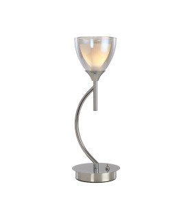 Baldwin Vertical Table Lamp Curved Cone Glass (U) 1 Light G9 Polished Chrome/Iridescent/Opal-1