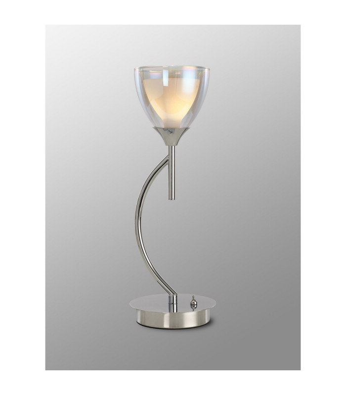 Baldwin Vertical Table Lamp Curved Cone Glass (U) 1 Light G9 Polished Chrome/Iridescent/Opal-3