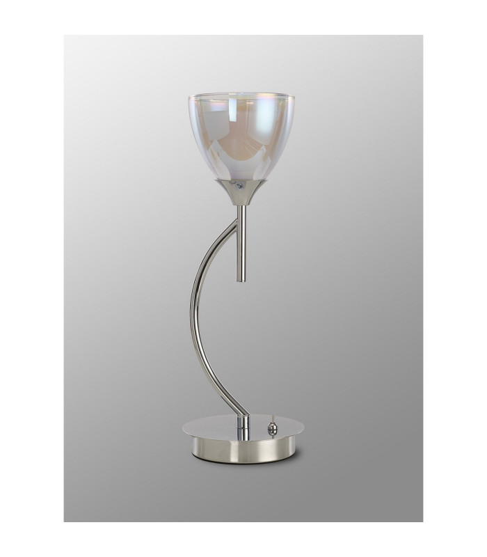 Baldwin Vertical Table Lamp Curved Cone Glass (U) 1 Light G9 Polished Chrome/Iridescent/Opal-13