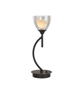 Baldwin Vertical Table Lamp Curved Cone Glass (U) 1 Light G9 Satin Black/Iridescent/Opal-1