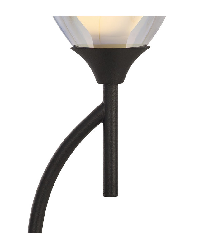 Baldwin Vertical Table Lamp Curved Cone Glass (U) 1 Light G9 Satin Black/Iridescent/Opal-6