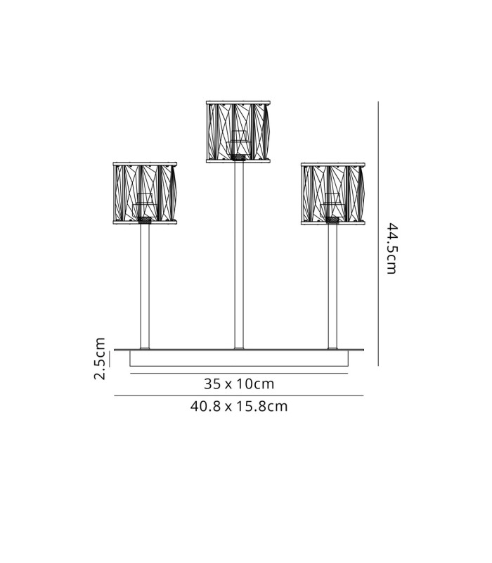 Baldwin 3 Light Rectangular Table Lamp Touch Switch Crystal Shade Polished Chrome/Clear-2