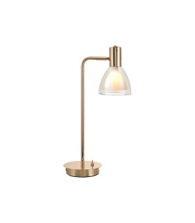 Baldwin Reader Table Lamp Curved Cone Glass (U) 1 Light G9 French Gold/Iridescent/Opal-1