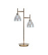 Baldwin Reader Table Lamp Curved Cone Glass (U) 2 Light G9 French Gold/Iridescent/Opal-5