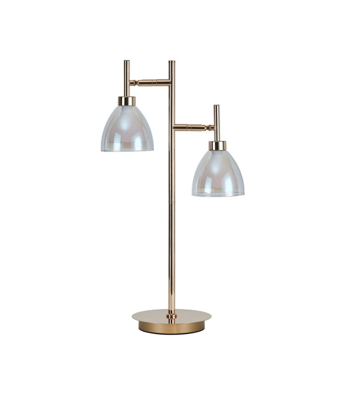 Baldwin Reader Table Lamp Curved Cone Glass (U) 2 Light G9 French Gold/Iridescent/Opal-5