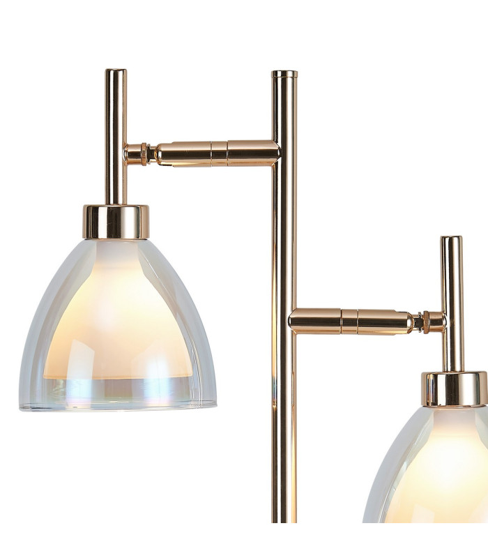 Baldwin Reader Table Lamp Curved Cone Glass (U) 2 Light G9 French Gold/Iridescent/Opal-6
