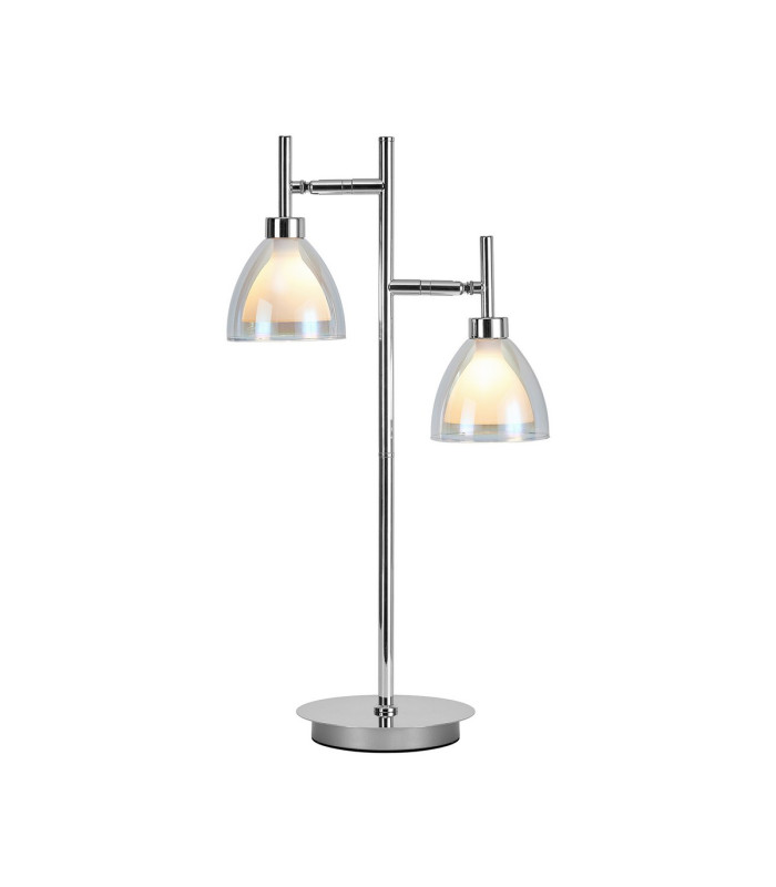 Baldwin Reader Table Lamp Curved Cone Glass (U) 2 Light G9 Polished Chrome/Iridescent/Opal-1