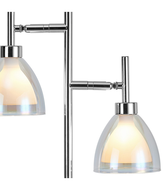 Baldwin Reader Table Lamp Curved Cone Glass (U) 2 Light G9 Polished Chrome/Iridescent/Opal-6