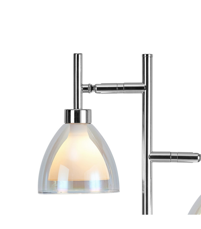 Baldwin Reader Table Lamp Curved Cone Glass (U) 2 Light G9 Polished Chrome/Iridescent/Opal-7