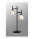 Baldwin Reader Table Lamp Curved Cone Glass (U) 2 Light G9 Satin Black/Iridescent/Opal-3