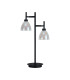 Baldwin Reader Table Lamp Curved Cone Glass (U) 2 Light G9 Satin Black/Iridescent/Opal-5