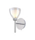 Baldwin Switched Wall Lamp Curved Cone Glass (U) 1 Light G9 Polished Chrome/Iridescent/Opal-1