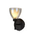 Baldwin Switched Wall Lamp Curved Cone Glass (U) 1 Light G9 Satin Black/Iridescent/Opal-1