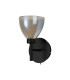 Baldwin Switched Wall Lamp Curved Cone Glass (U) 1 Light G9 Satin Black/Iridescent/Opal-3