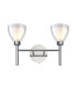 Baldwin Switched Wall Lamp Curved Cone Glass (U) 2 Light G9 Polished Chrome/Iridescent/Opal-1