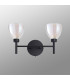 Baldwin Switched Wall Lamp Curved Cone Glass (U) 2 Light G9 Satin Black/Iridescent/Opal-10