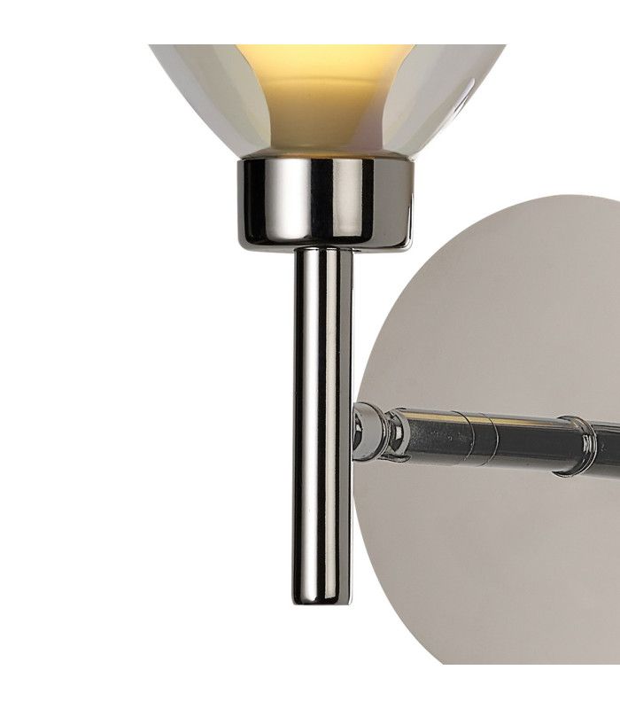 Baldwin Adjustable Switched Wall Lamp Curved Cone Glass (U) 1 Light G9 Polished Chrome/Iridescent/Opal-7