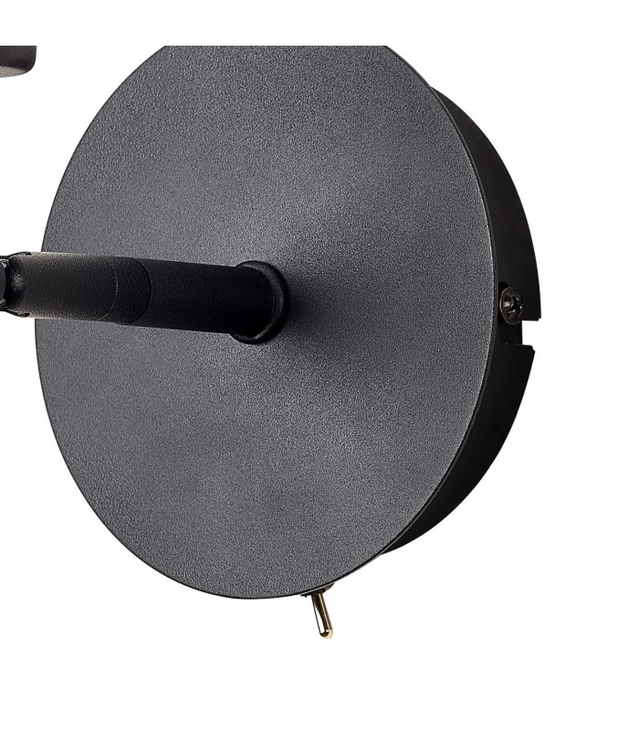 Baldwin Adjustable Switched Wall Lamp Curved Cone Glass (U) 1 Light G9 Satin Black/Iridescent/Opal-7