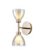 Baldwin Switched Up / Down Wall Lamp Curved Cone Glass (U) 2 Light G9 French Gold/Iridescent/Opal-1
