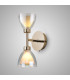 Baldwin Switched Up / Down Wall Lamp Curved Cone Glass (U) 2 Light G9 French Gold/Iridescent/Opal-3