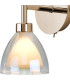Baldwin Switched Up / Down Wall Lamp Curved Cone Glass (U) 2 Light G9 French Gold/Iridescent/Opal-7