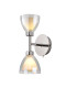 Baldwin Switched Up / Down Wall Lamp Curved Cone Glass (U) 2 Light G9 Polished Chrome/Iridescent/Opal-1