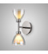 Baldwin Switched Up / Down Wall Lamp Curved Cone Glass (U) 2 Light G9 Polished Chrome/Iridescent/Opal-3
