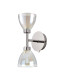 Baldwin Switched Up / Down Wall Lamp Curved Cone Glass (U) 2 Light G9 Polished Chrome/Iridescent/Opal-4
