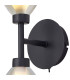 Baldwin Switched Up / Down Wall Lamp Curved Cone Glass (U) 2 Light G9 Satin Black/Iridescent/Opal-5