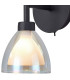 Baldwin Switched Up / Down Wall Lamp Curved Cone Glass (U) 2 Light G9 Satin Black/Iridescent/Opal-7