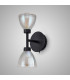 Baldwin Switched Up / Down Wall Lamp Curved Cone Glass (U) 2 Light G9 Satin Black/Iridescent/Opal-14