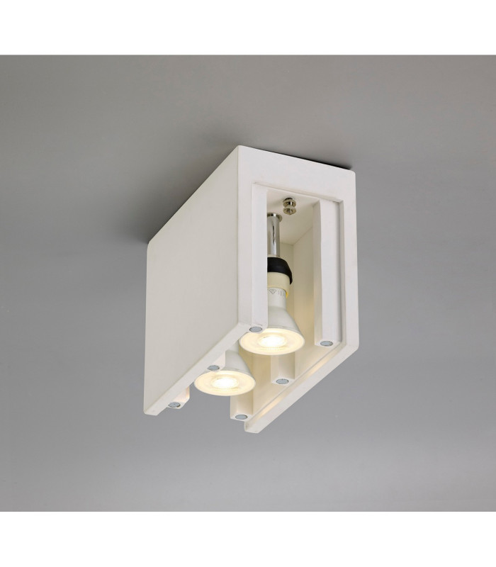 Lyndon Rectangular Ceiling 2 x GU10 (Max 25W) White Paintable Gypsum-3