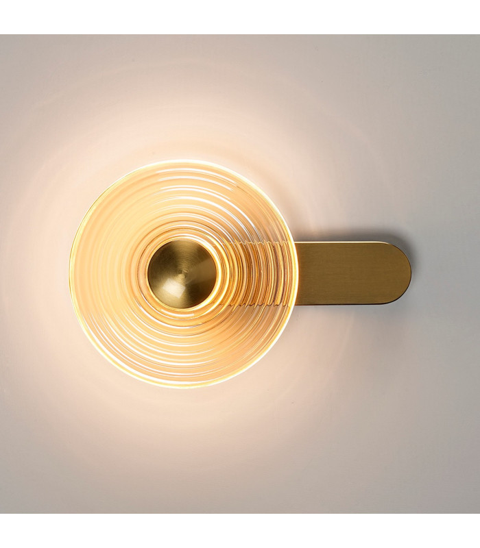 Larchmont Wall Lamp 1 x 7W LED 3000K 426lm Brass/Amber -3