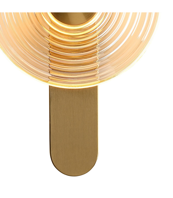 Larchmont Wall Lamp 1 x 7W LED 3000K 426lm Brass/Amber -7