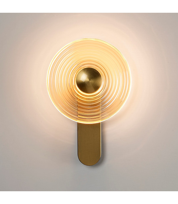 Larchmont Wall Lamp 1 x 7W LED 3000K 426lm Brass/Amber -10