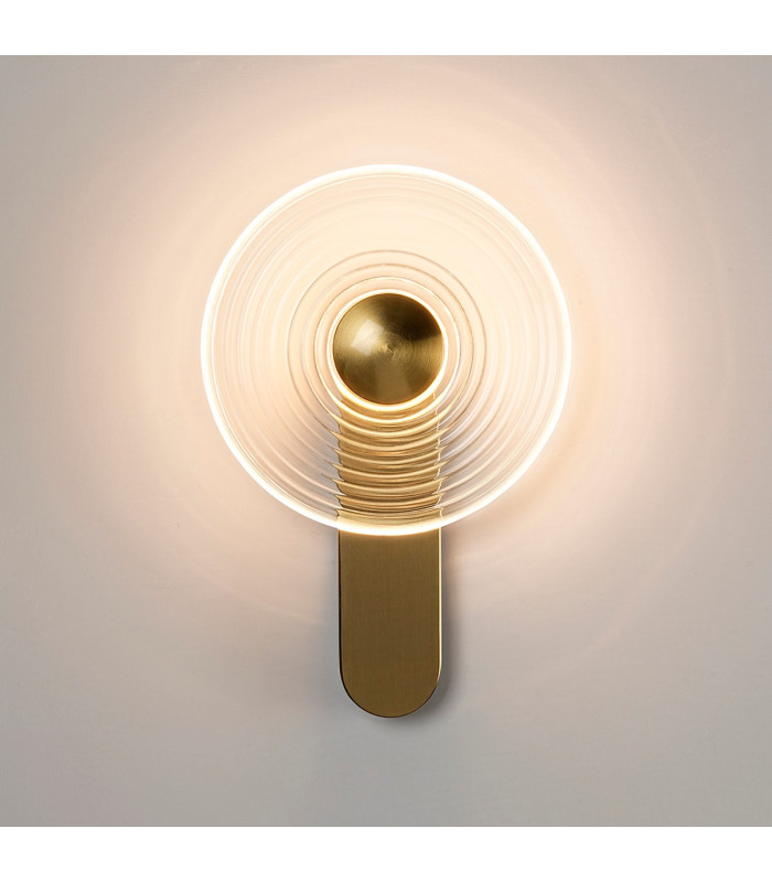 Larchmont Wall Lamp 1 x 7W LED 3000K 426lm Brass/Clear -3