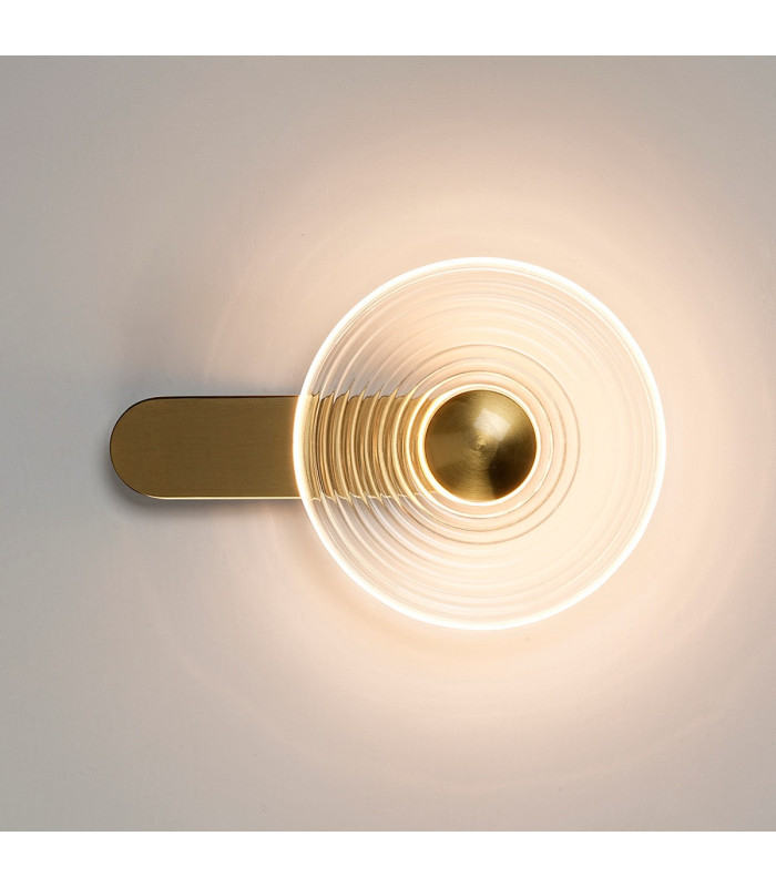 Larchmont Wall Lamp 1 x 7W LED 3000K 426lm Brass/Clear -10