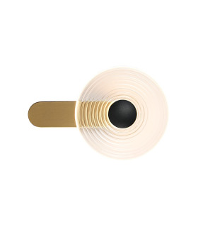 Larchmont Wall Lamp 1 x 7W LED 3000K 426lm Brass/Clear/Satin Black -1