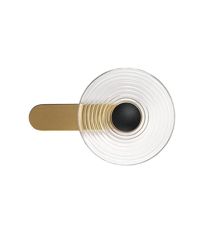 Larchmont Wall Lamp 1 x 7W LED 3000K 426lm Brass/Clear/Satin Black -4