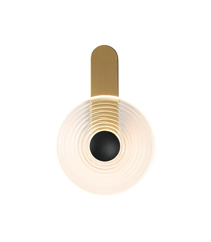 Larchmont Wall Lamp 1 x 7W LED 3000K 426lm Brass/Clear/Satin Black -5