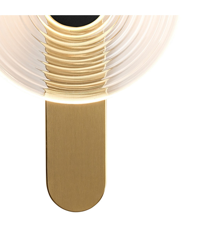 Larchmont Wall Lamp 1 x 7W LED 3000K 426lm Brass/Clear/Satin Black -7