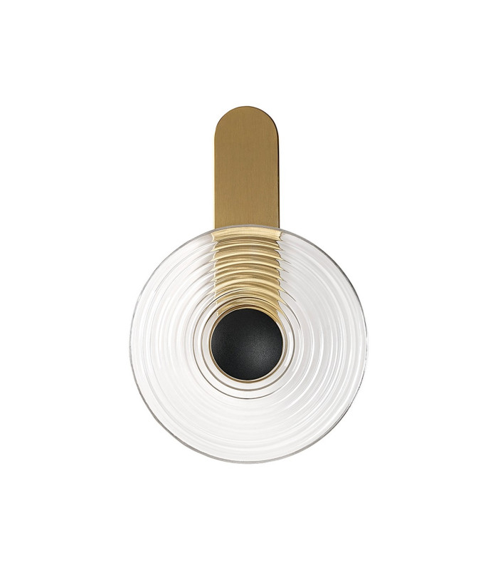 Larchmont Wall Lamp 1 x 7W LED 3000K 426lm Brass/Clear/Satin Black -8