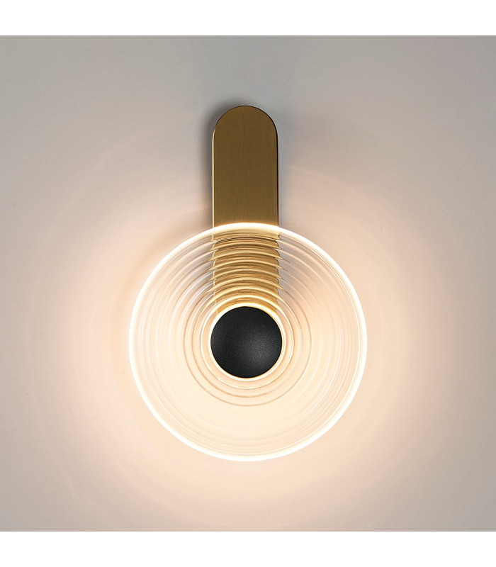 Larchmont Wall Lamp 1 x 7W LED 3000K 426lm Brass/Clear/Satin Black -10