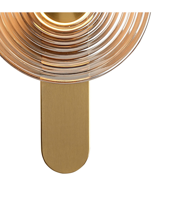 Larchmont Wall Lamp 1 x 7W LED 3000K 426lm Brass/Smoke -6