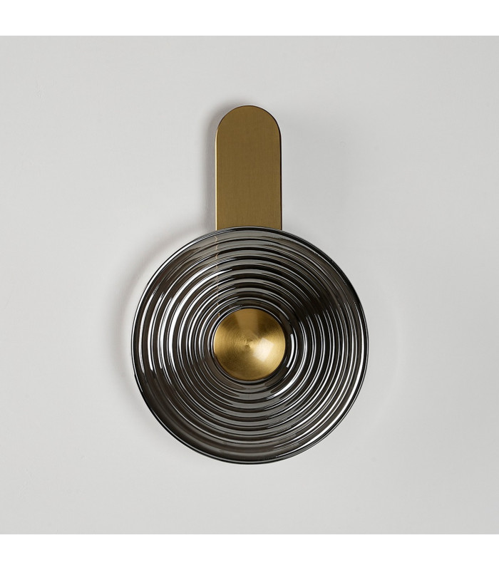 Larchmont Wall Lamp 1 x 7W LED 3000K 426lm Brass/Smoke -9